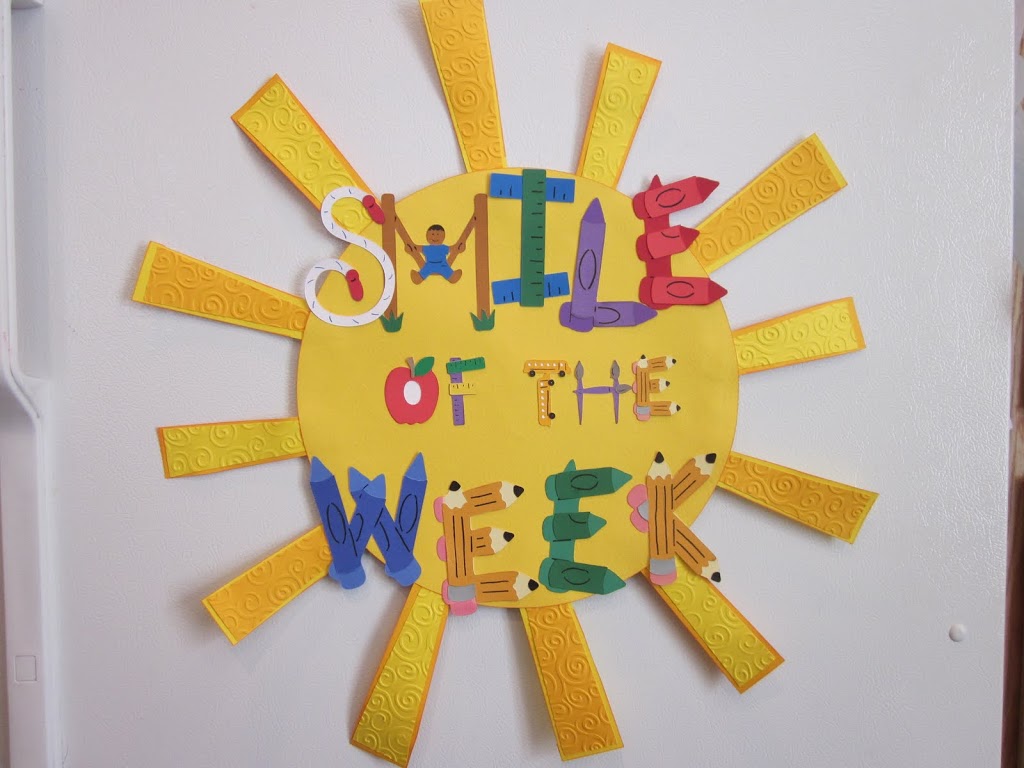Smile of the Week sign  made with Cricut perfect for classrooms!