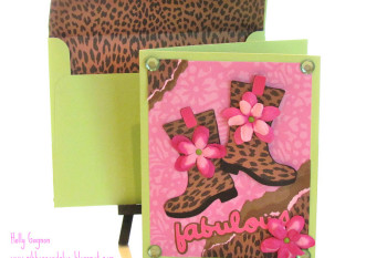 Pink, Green and Fabulous card made with Cricut Paisley