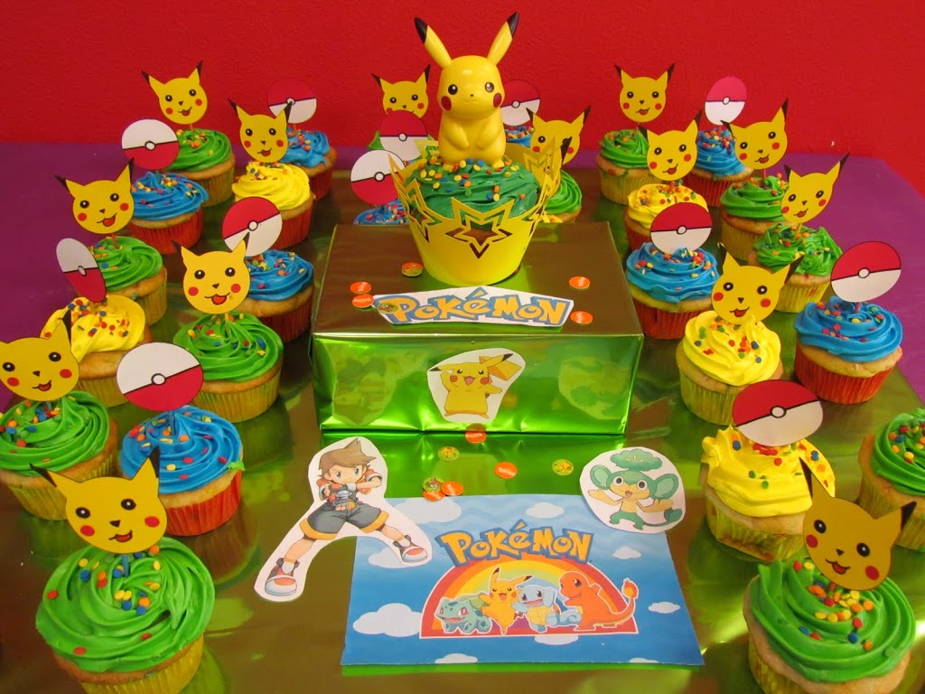 Pokemon Cupcake Toppers made with Cricut