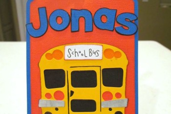 chool Bus Tag made with cricut