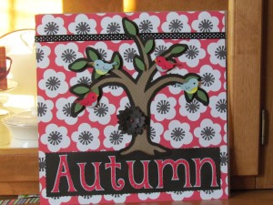 12 x 12 personalized shadow box for Autumn