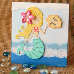 Mermaid Card made with paper tearing and chalking