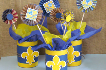 Blue and Gold Centerpieces