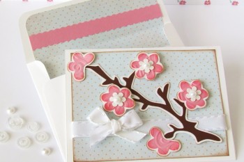 Cherry Blossom Card made with Cricut