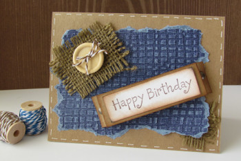 Burlap Birthday Card for the Guy
