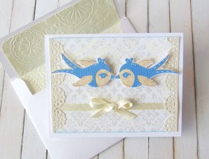 Blue Birds Wedding Card