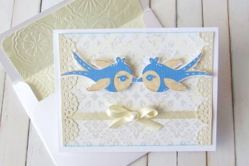Blue Birds Wedding Card