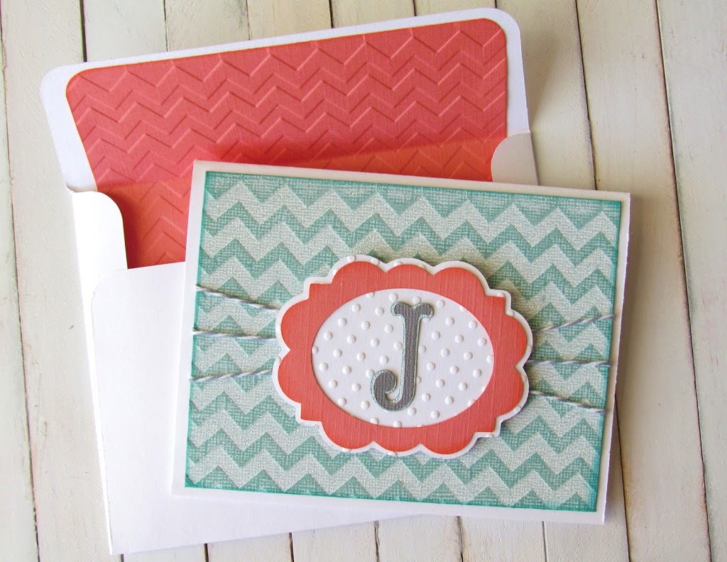 Embossed Chevron Card made with Cricut