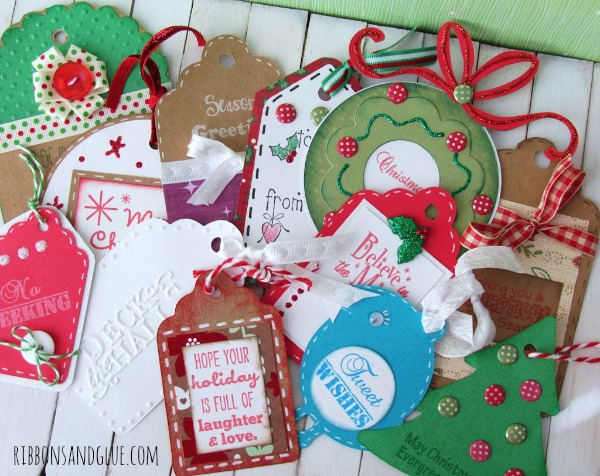 Christmas Gift Tag Exchange.  Make 12 tags for 12 days of Christmas to exchange with friends for the hoidays