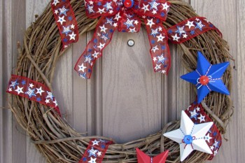 Red White and Blue Star Wreath