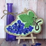 Grape card made with pretty purple buttons and SIlhouette