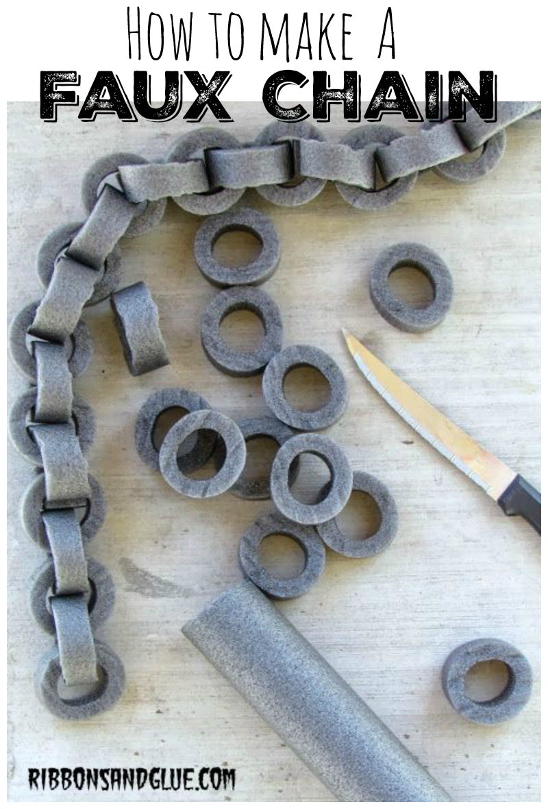 How to make Faux chains out of pipe insulation. Perfect for Halloween! 