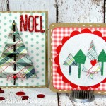 Christmas Tree Cards made out of Kraft Paper and Silhouette. Love the branch idea on the one!
