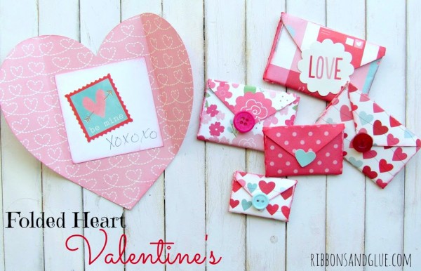 How to make Folded Heart Valentine's So cute and easy! Kids will love doing this! 