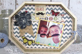 DIY painted Mustache Photo Tray