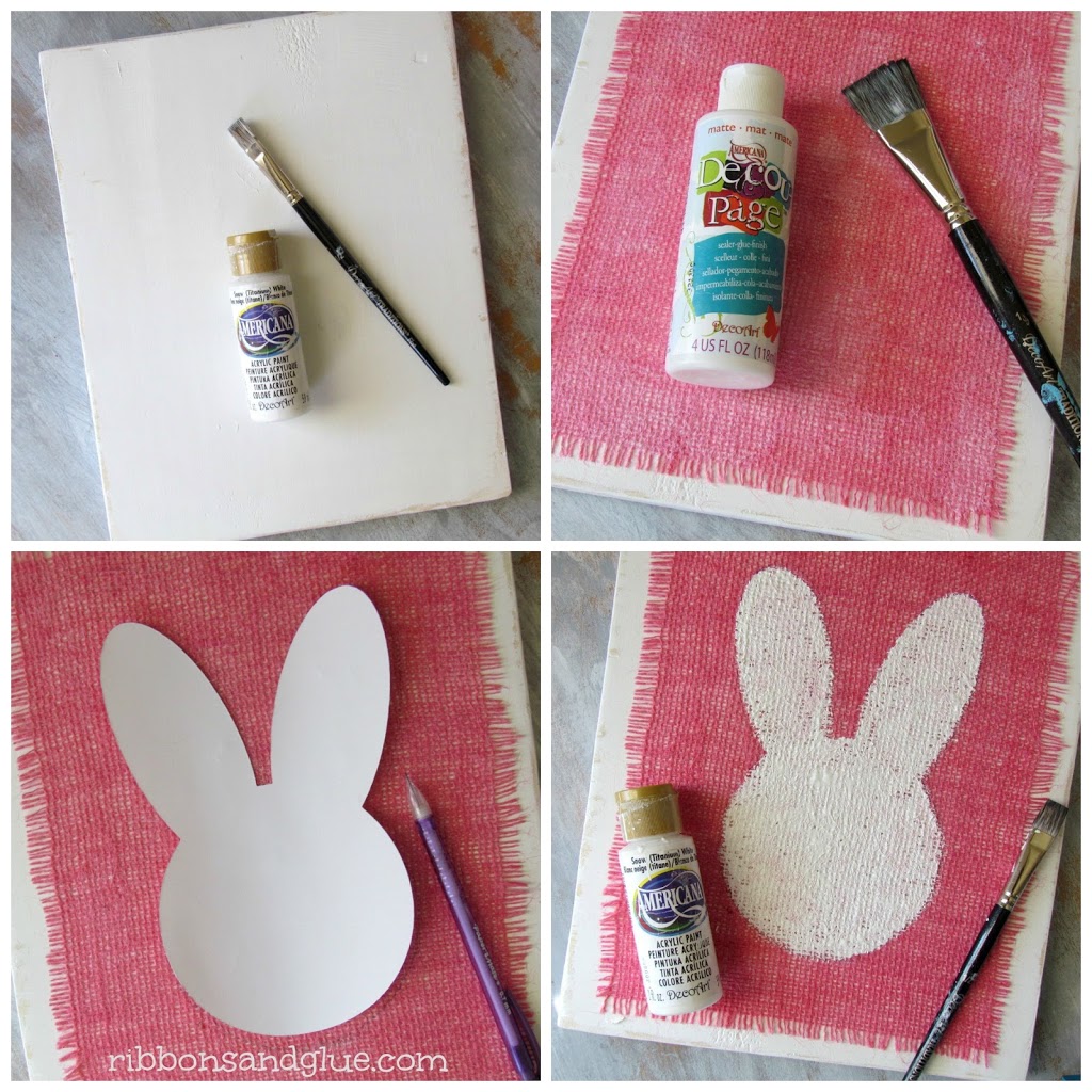 How to make a Painted Burlap Bunny Sign
