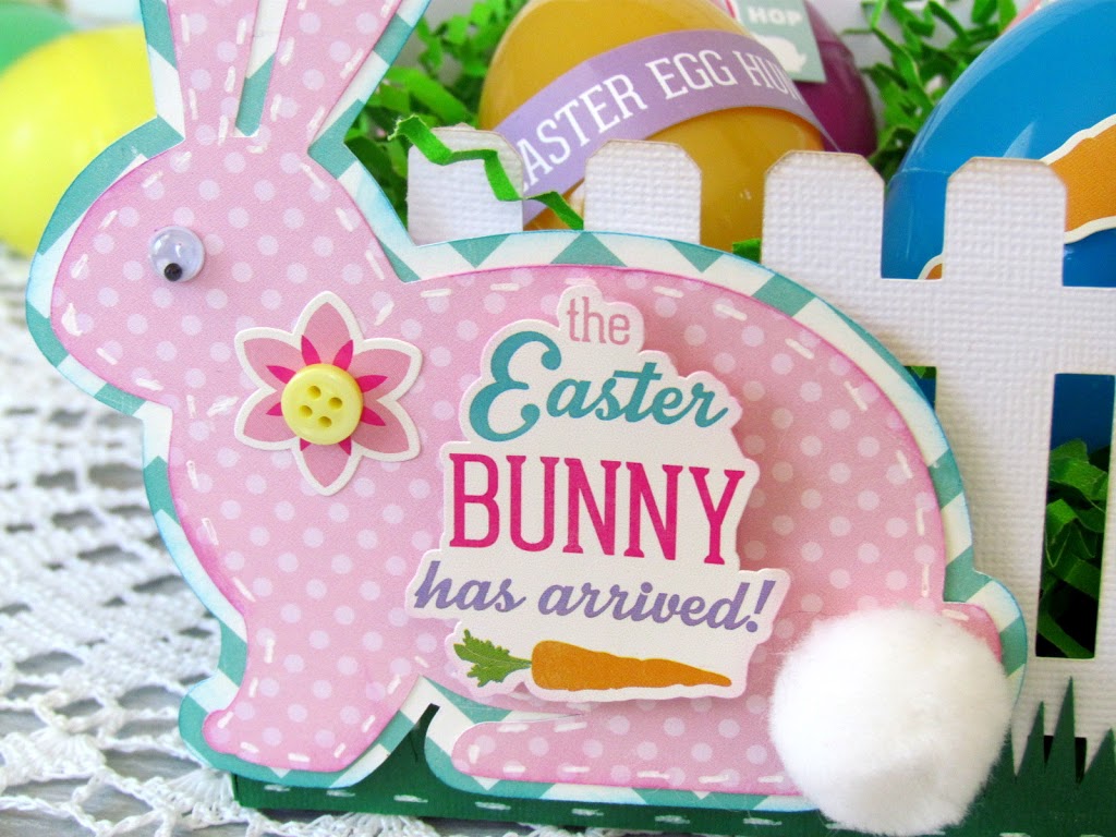 Picket Fence Easter Basket made with Silhouette and Echo Park Paper kit