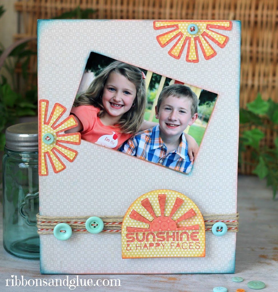DIY Sunshine Frame frame made with Mod Podge , @echoparkpaper  and @silhouetteamerica