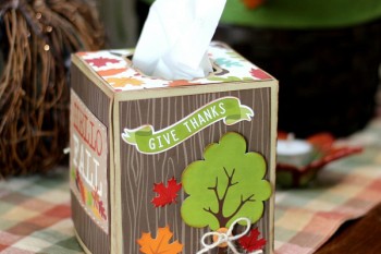 Fall Tissue Box made with @silhoutteamerica cut file