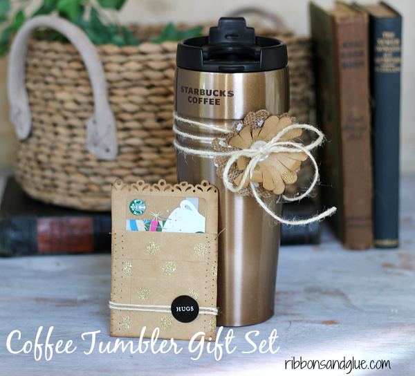 Make Mom this DIY Gift for the Coffee Lover in her. Simple paper flower wrapped on a coffee mug with coordinating gift card holder. Easy Mother's Day Gift Idea. 