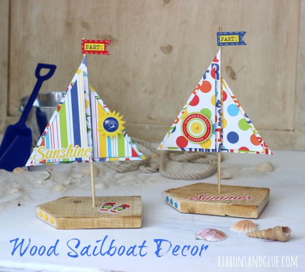 How to make Pallet Wood Sailboats out of scrap pallet wood and beach themed patterned paper. Easy Beach party Theme idea.. 