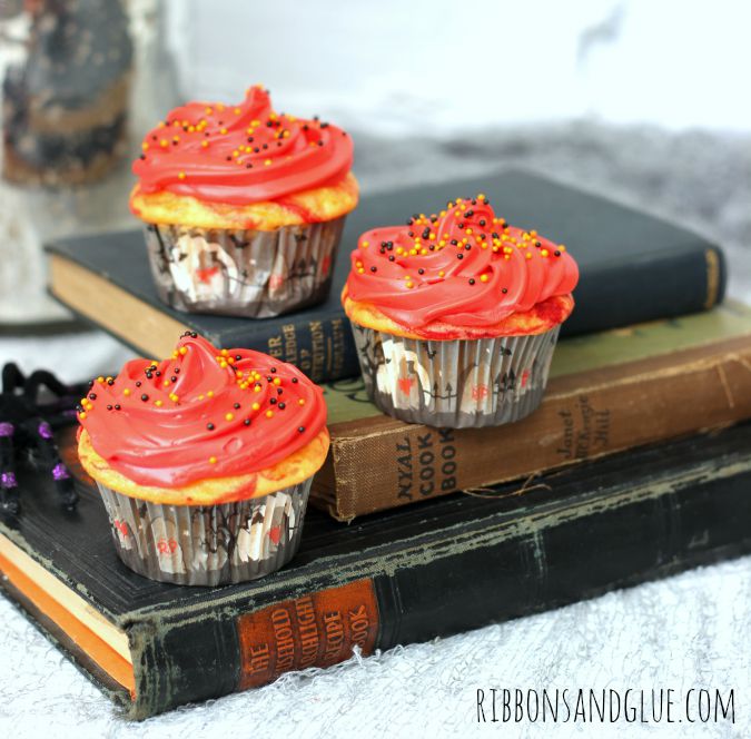 Blood Orange Cupcakes made with Sunkist® soda and a cake mix