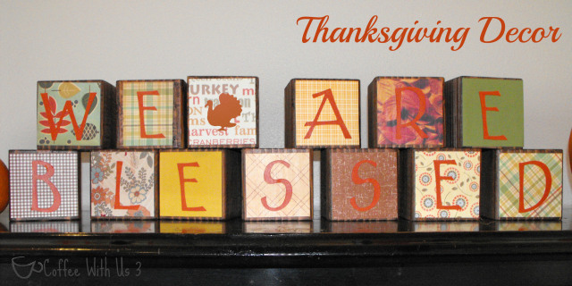 Fall Wood Projects Round Up- Blessed Thanksgiving Blocks 
