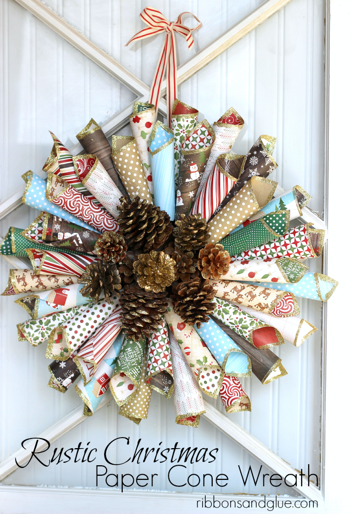 Christmas Paper Cone Wreath