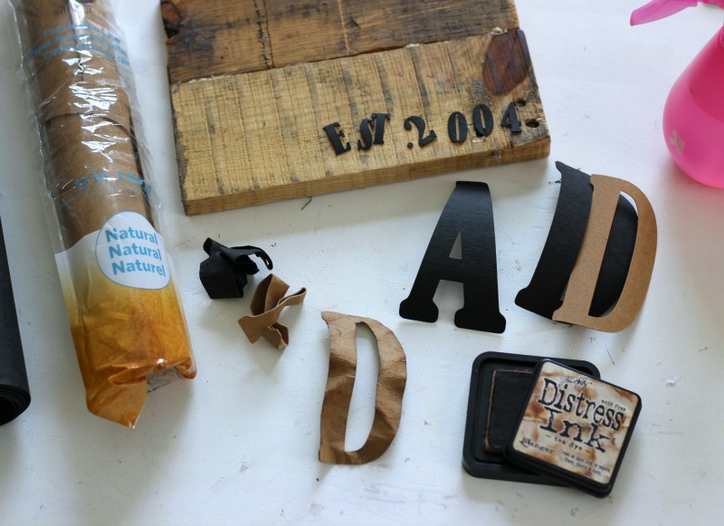 How to make a DIY Pallet Sign for Dad using Faux Leather Paper