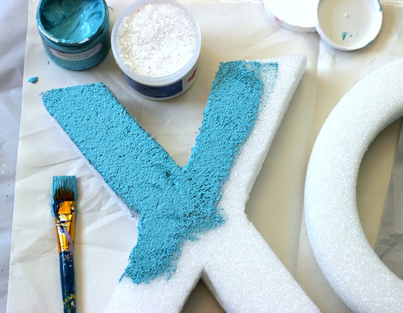 Painted foam letters