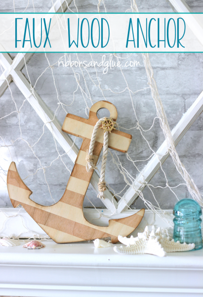 Nautical Faux Wood Anchor