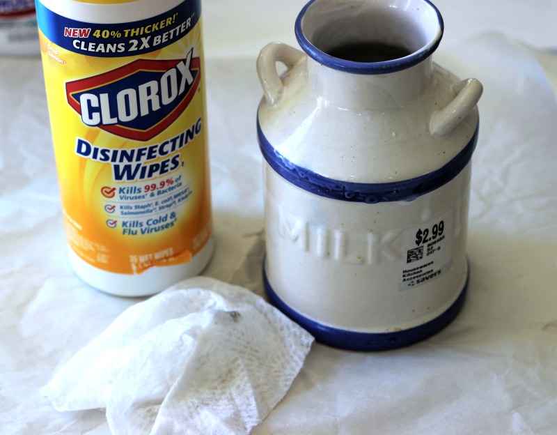 Use Clorox Wipes to clean thrifted goods. 
