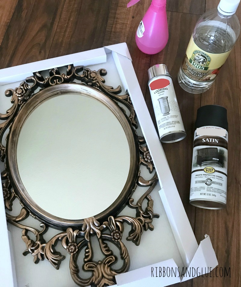 Supplies to make a Spooky Halloween Mirror